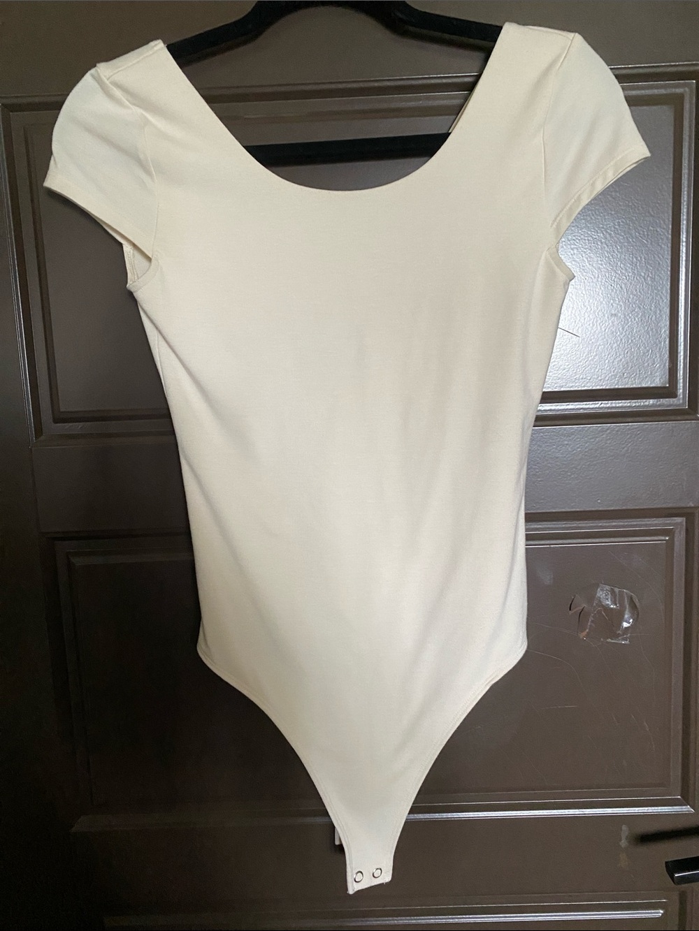 American Eagle Outfitters Cream Scoop-Neck Bodysuit and a white Summer Dress